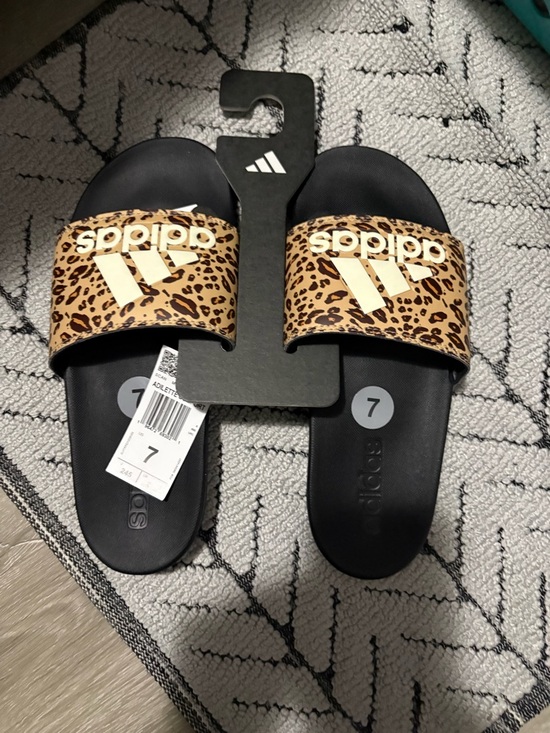 adidas Shoes - adidas cheetah Print Adilette Slides